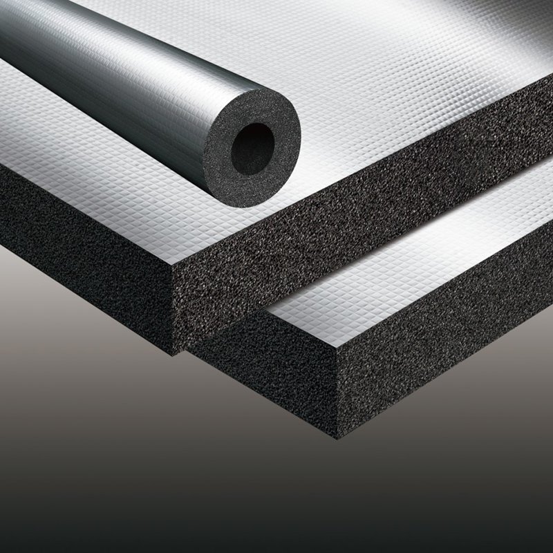 Rubber foam thermal insulation sheet & tube with aluminum